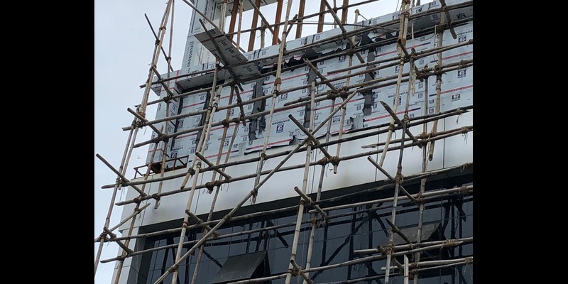 Bhopal Madhya Pradesh India Beautiful Commercial Building Construction About To Finish Construction 02 – AMR BuildTech Bhopal