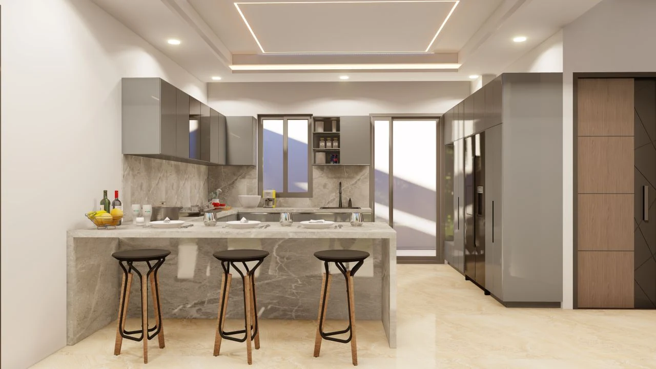 AMR BuildTech interior design project — Some Of Island Kitchen Projects By CMK AMR BuildTech, Bhopal, Madhya Pradesh, India