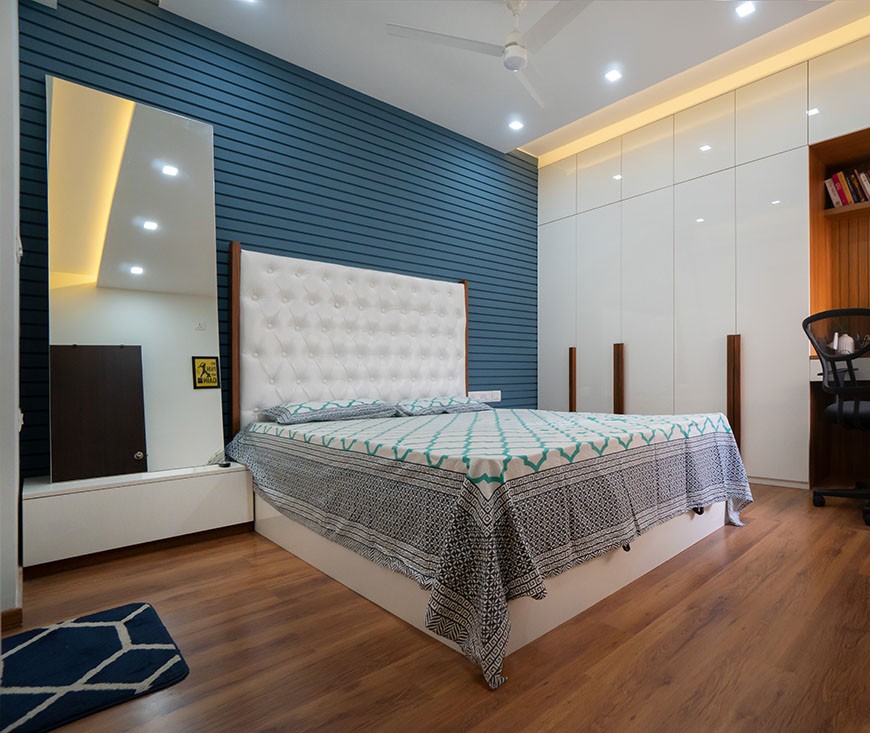 Bedroom interior design project in Bhopal – quality material execution