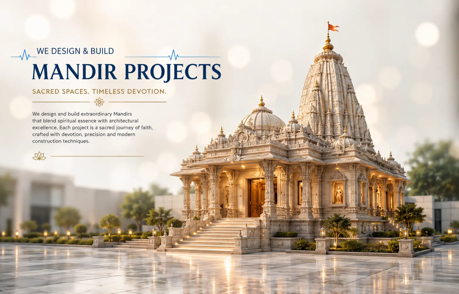 Mandap construction by MANDIR AMR BuildTech